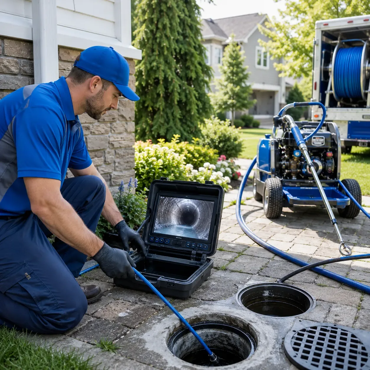 Outdoor drain cleaning professionals serving New Berlinville, PA
