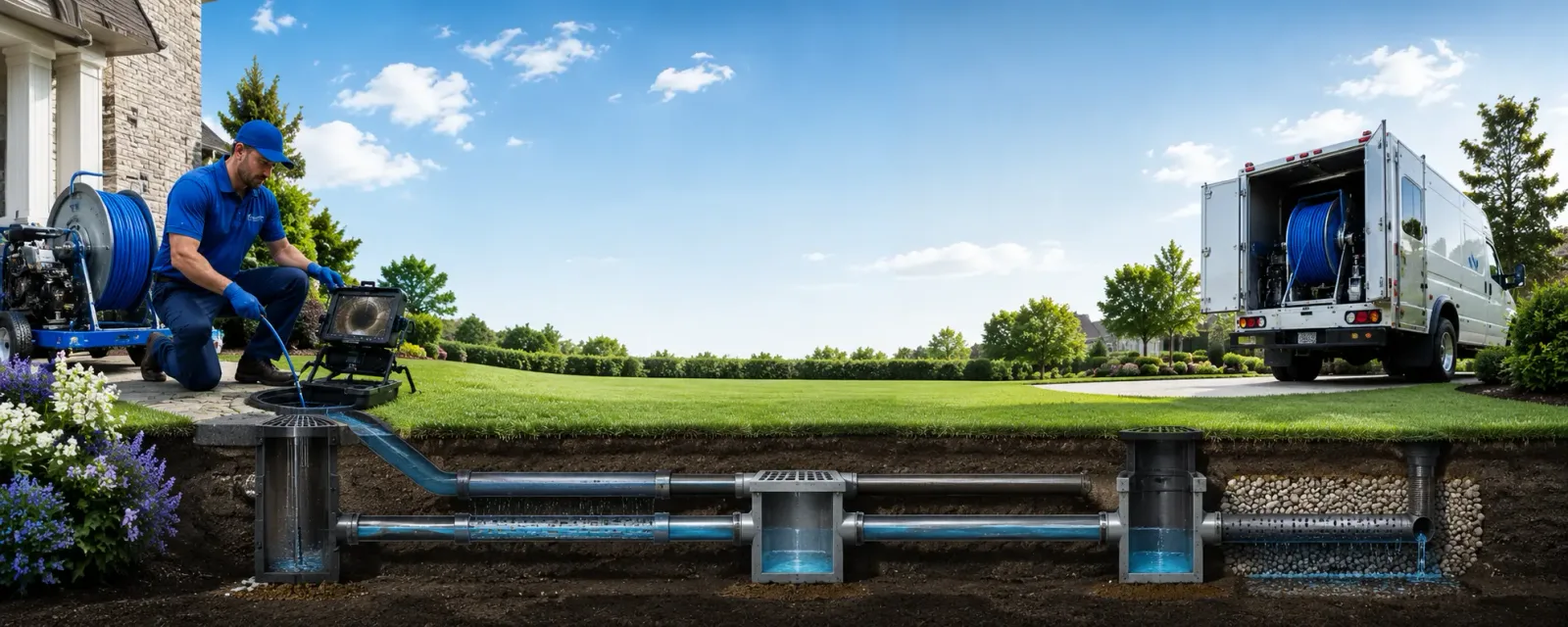 Outdoor drain cleaning information for New Berlinville, PA